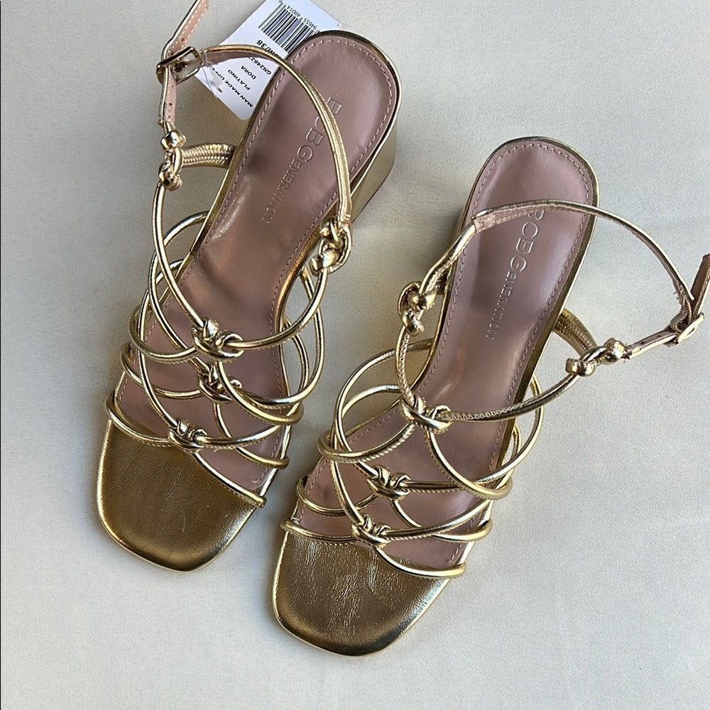 BCBGeneration Gold Strappy Women's Sandals - Picture 11 of 11